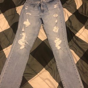 Levi high waisted distressed jeans